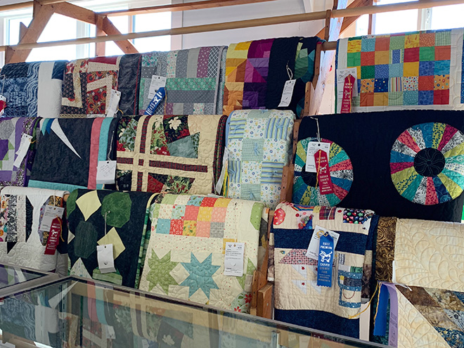 quilts displayed in the Agriculture Building at the Carver County Fair