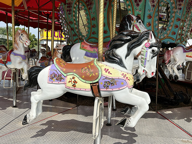 carousel at the Carver County Fair midway
