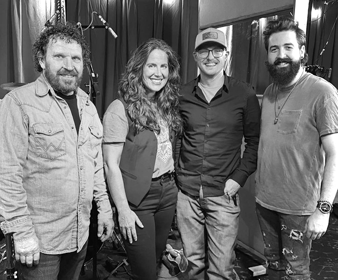 members of Deep Roots grayscale photo