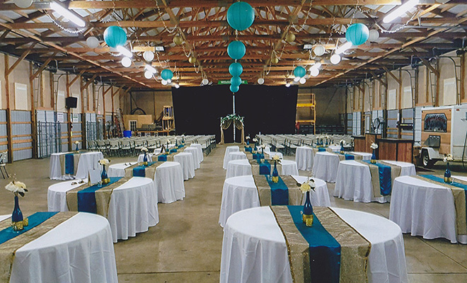 Wedding setup in Entertainment building