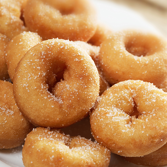 mini donuts covered in sugar