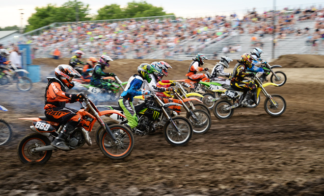 Motokazie racers in the grandstand